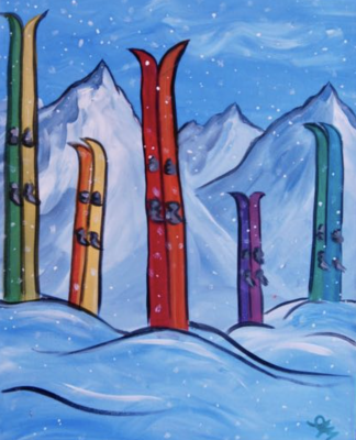 Painting at The Peaks: Skis