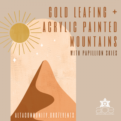 Gold Leafing + Acrylic Painted Mountains