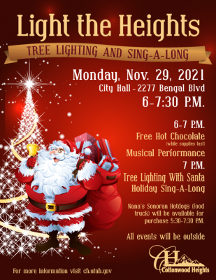 2021 Light the Heights: Tree lighting and sing-along