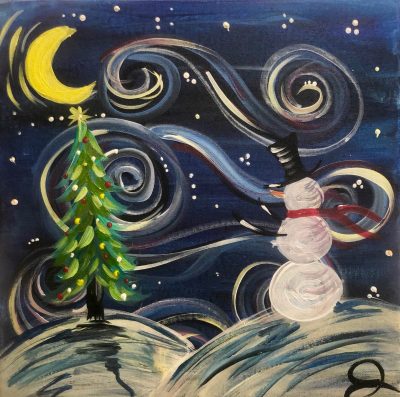 Paint on Tap at Beer Bar: Starry Snowman