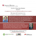 Guest Writers Series with Gabrielle Calvocoressi and Benjamin Gucciardi