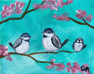 Paint, Wine & Dine at The Eating Establishment: Spring Chickadees