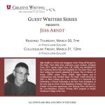 University of Utah Guest Writers Series Presents Jess Arndt