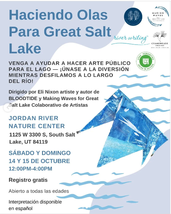 Gallery 2 - Making Waves for Great Salt Lake with Artist & BLOODTIDE author Eli Nixon: Community Art Build at the Jordan River Nature Center